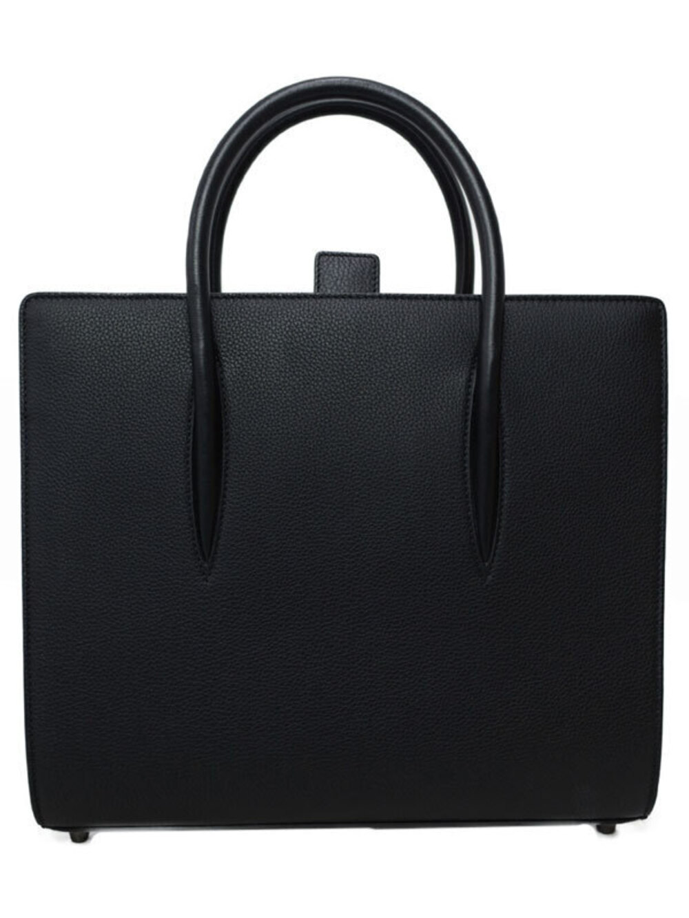 Christian Louboutin Black Leather Paloma Tote Bag rounded top handles